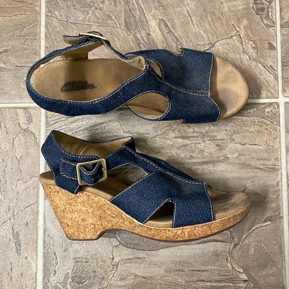 Clarks Shoes - Clarks Denim Wedge Sandal